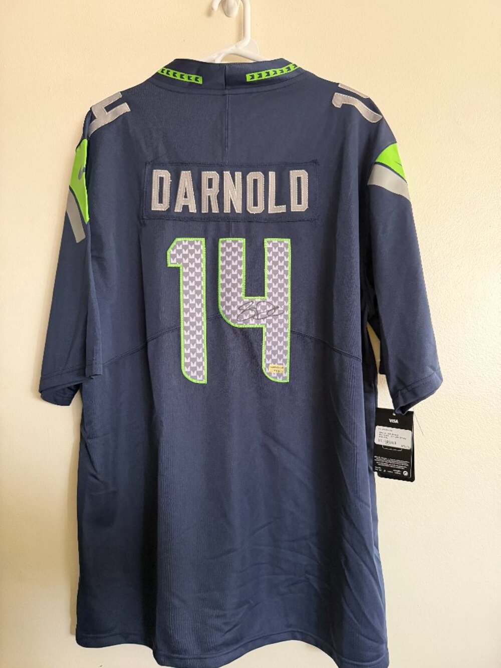 Sam Darnold signed Seattle Seahawks autographed Nike jersey w/COA - XXL - 30-03